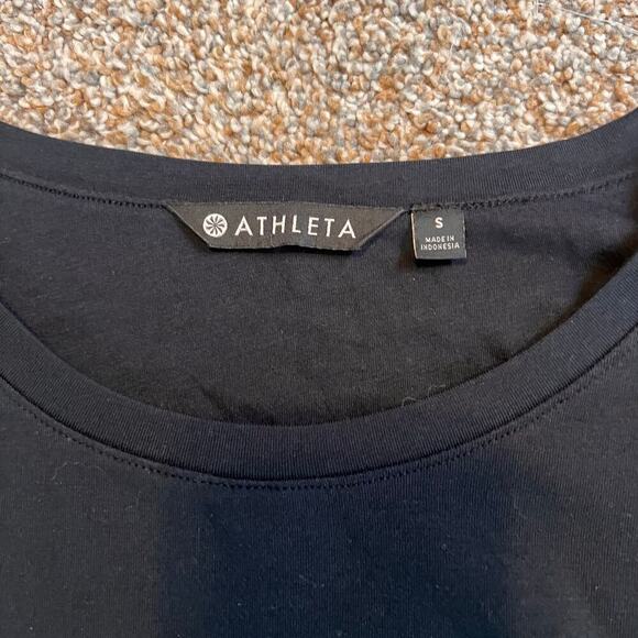 ATHLETA WOMEN'S BLACK CAP SLEEVE CAREFREE TEE DRESS NWY Sz S - Picture 4 of 8